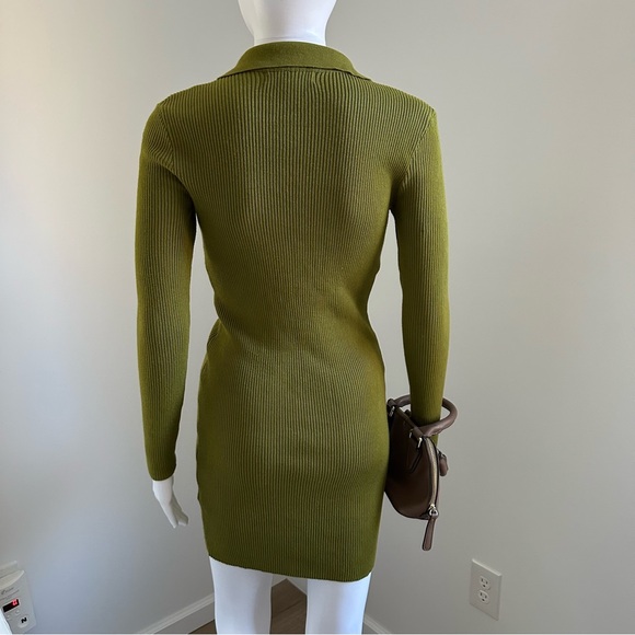 Ribbed Green Mini Dress (size M) - Picture 5 of 8